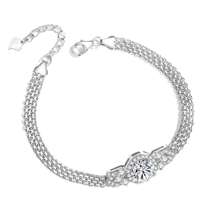 New 2 Carat D Color VVS1 Moissanite Lab Diamond Tennis Chains Bracelet s925 Silver Moissanita Women Hand Chain Fine Jewelry view 2