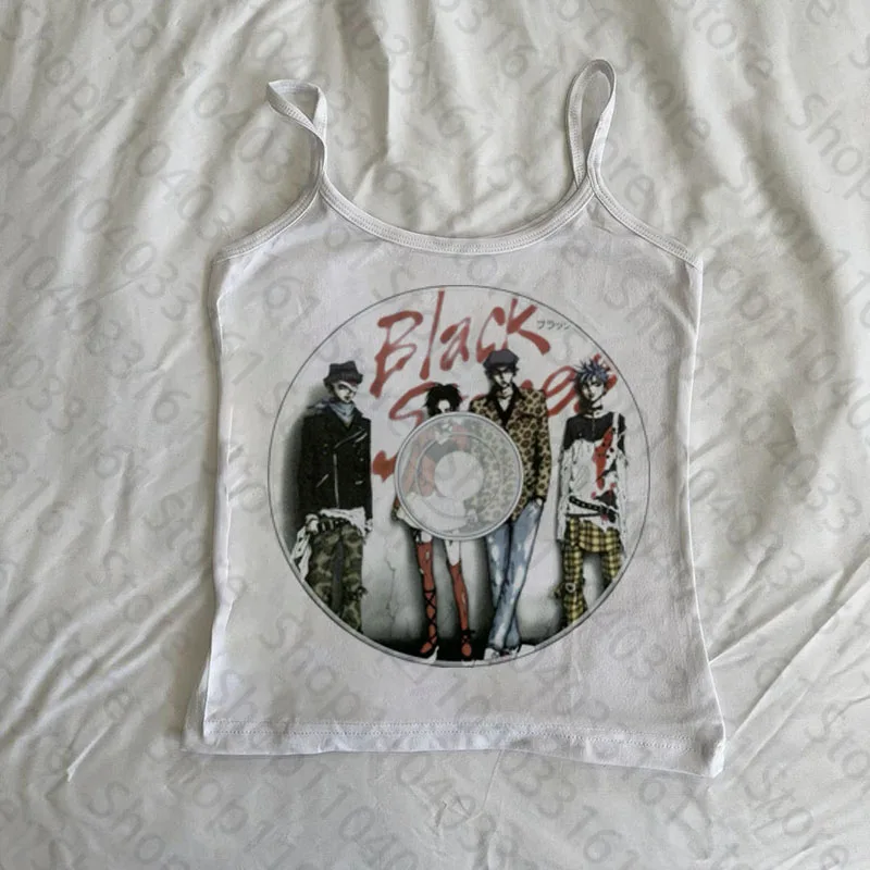 Y2k anime Streetwear Oansatz 90er Jahre Text Druck Tops Frauen Harajuku Kleidung Einfache Vintage Crop T Ästhetischen emo Casual T-shirt