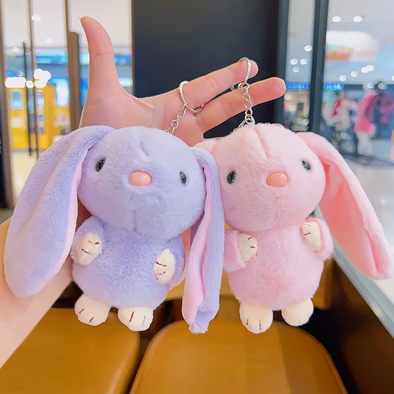 new Cute long ear rabbit holding hands Pendant plush keychain lifelike soft doll funny fashione decorate fashione boutique gift