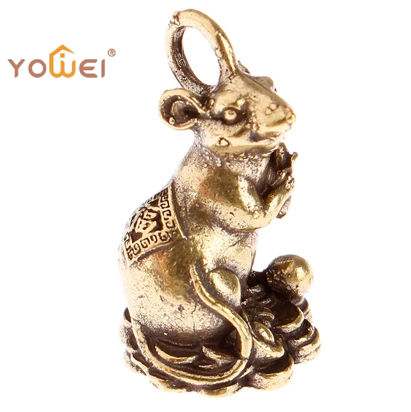 Latest 2020 new year gift Lucky mouse rat year Desk decor Copper Wealth Rats Figurines