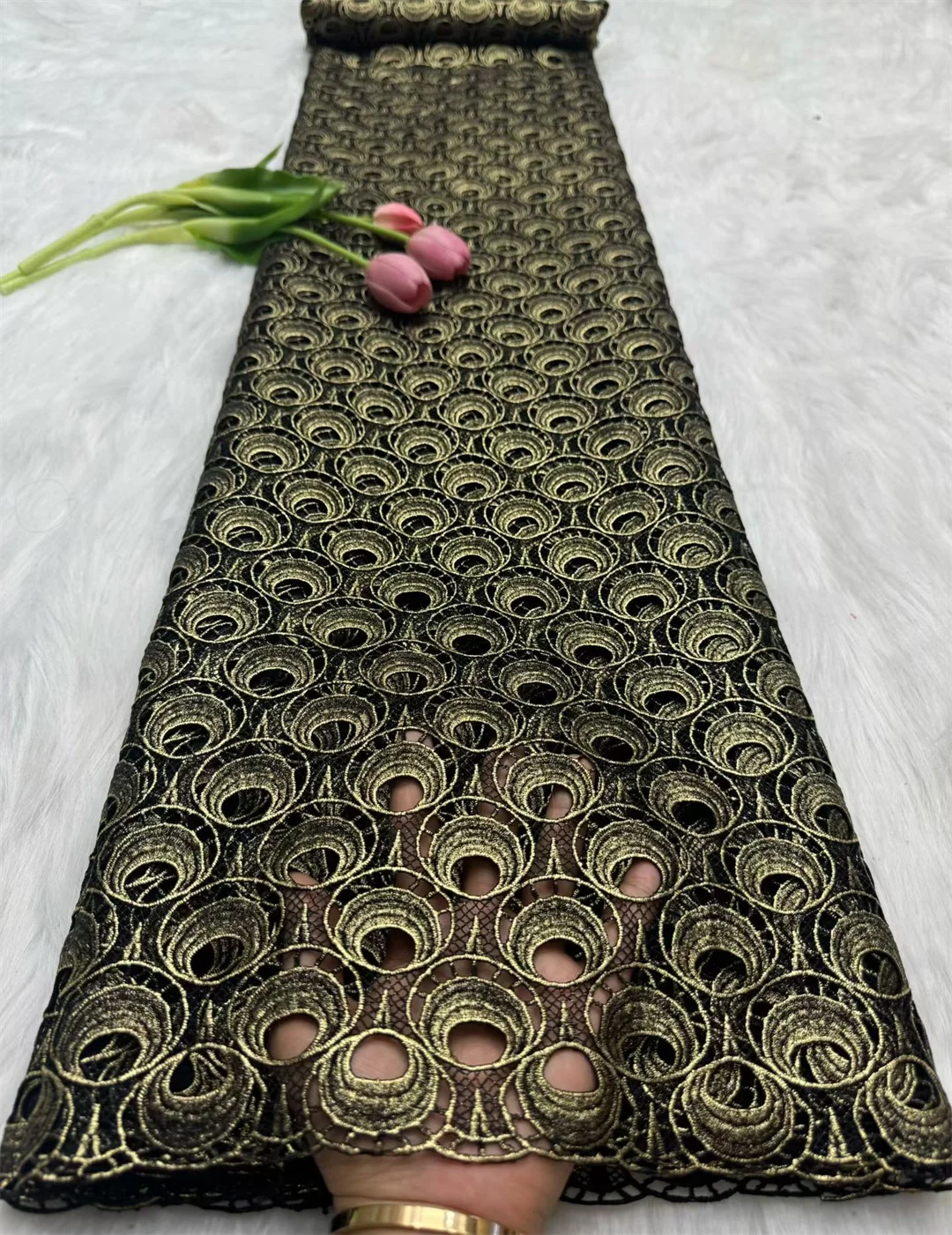 New African Guipure Cord Lace Fabric 2026 New High Quality Nigerian Water Soluble Lace Fabrics 5 Yards For Wedding Dresses Party