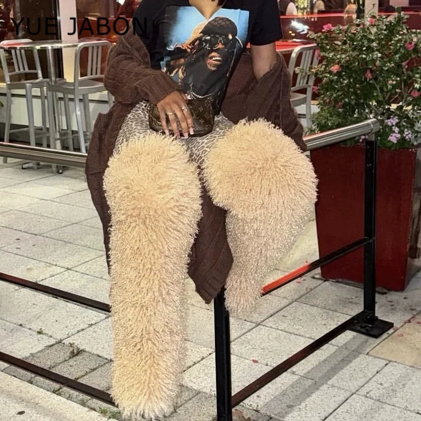 

Зимние плюшевые высокие сапоги 2026 Сапоги до колена для женщин Обувь выше колена Сапоги на меху Женские сапоги до бедра в монгольском стиле