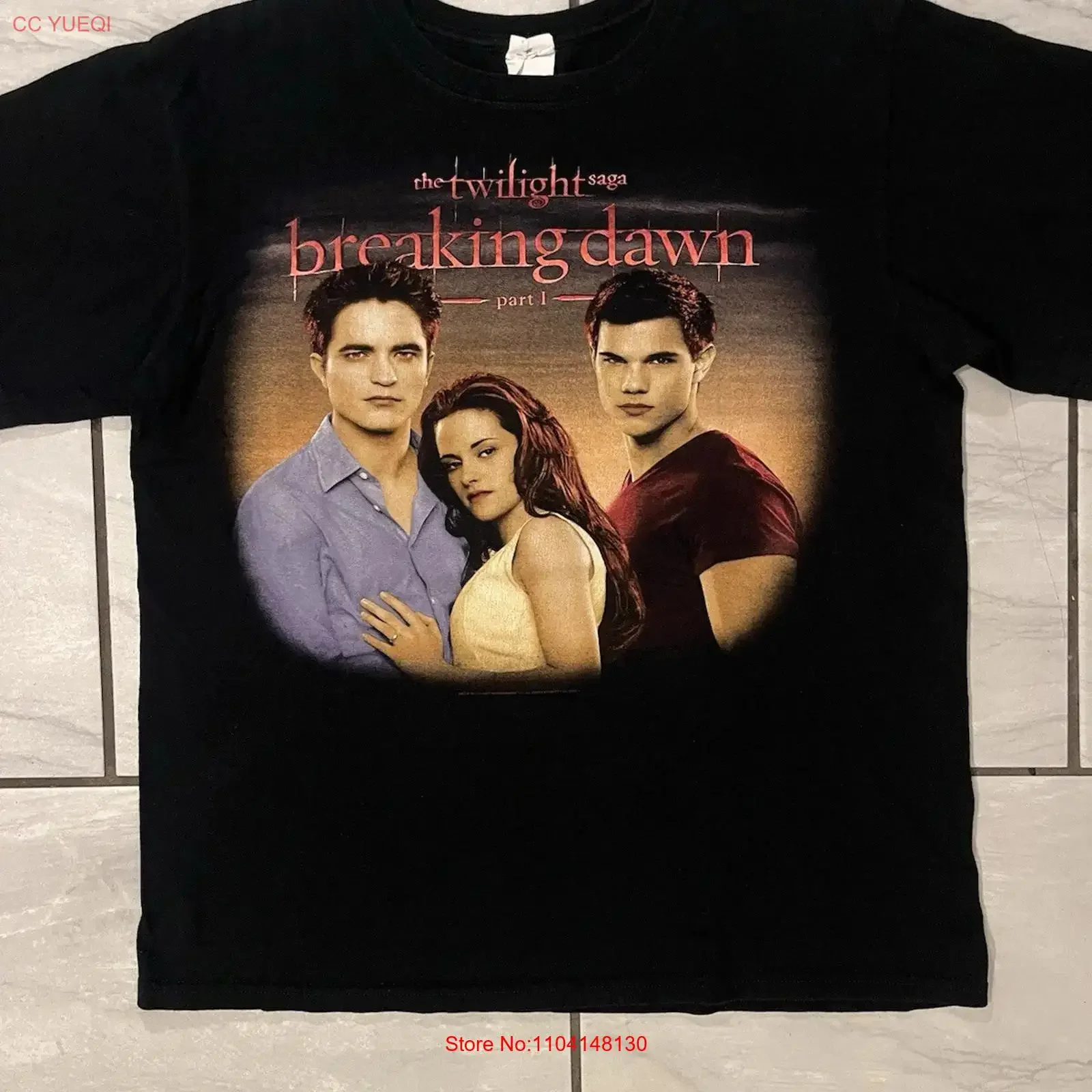Twilight Saga breaking dawn part 1 movie promo shirt size medium black 2011 vintage Washed Unisex graphic homme Stylish Soft