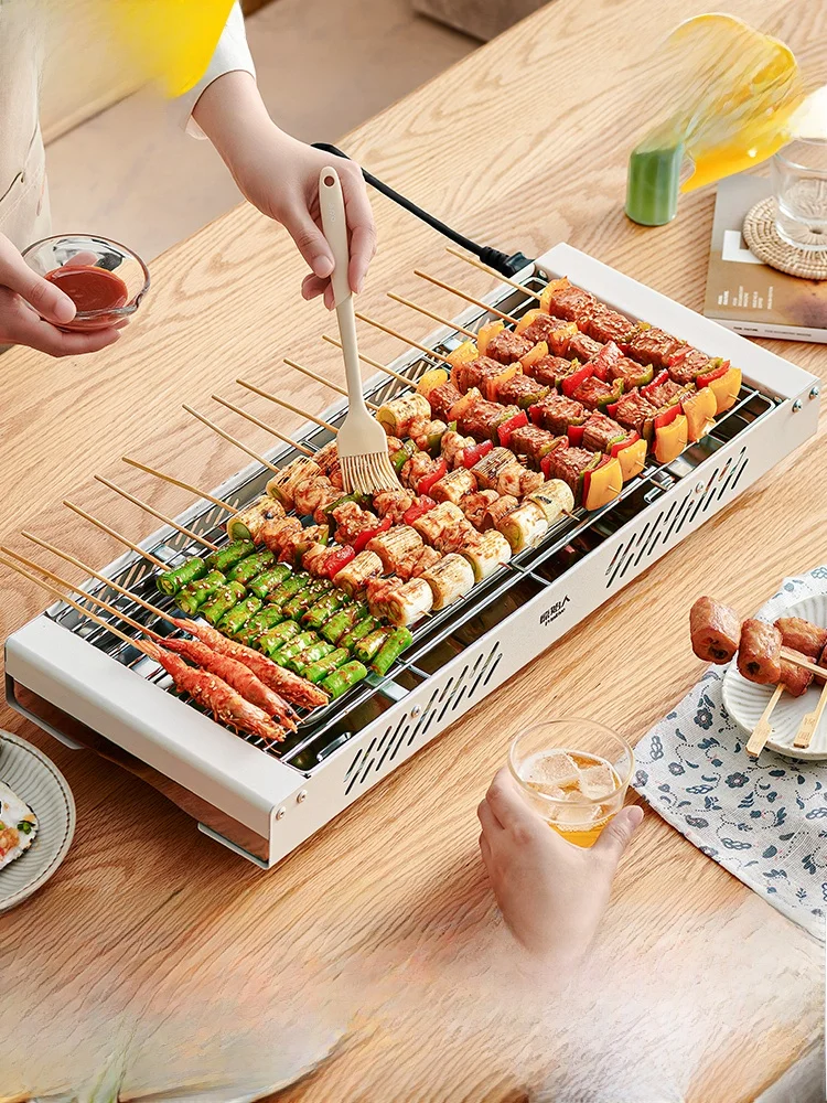 

Indoor Barbecue ill Original Person Baking Tray Stove Meat Roaster Skewer hine Multi-Function Ra