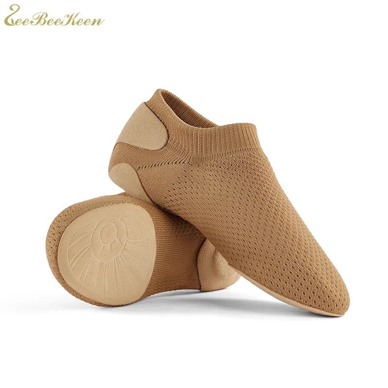 Dance Shoes women latin ballroom jazz tango Practice Training teaching dancing shoes woman ladies girls Knitted salsa flat shoes