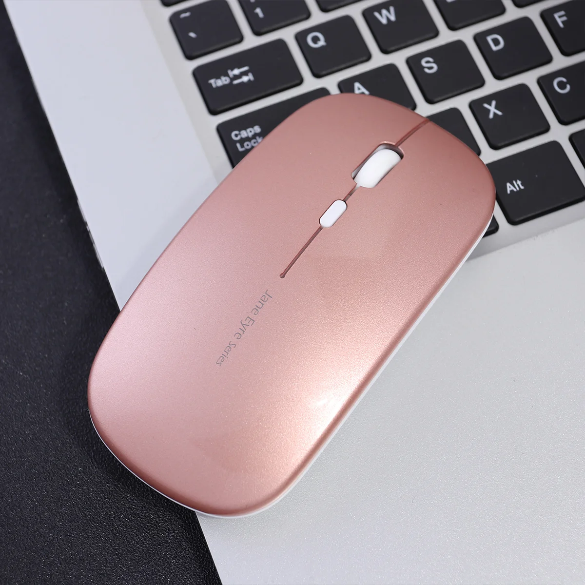 

10M Wireless Charging Mouse Rose Gold Ultra-Thin Silent Portable Computer Mouse For Work 30 Days Standby Abs Grip