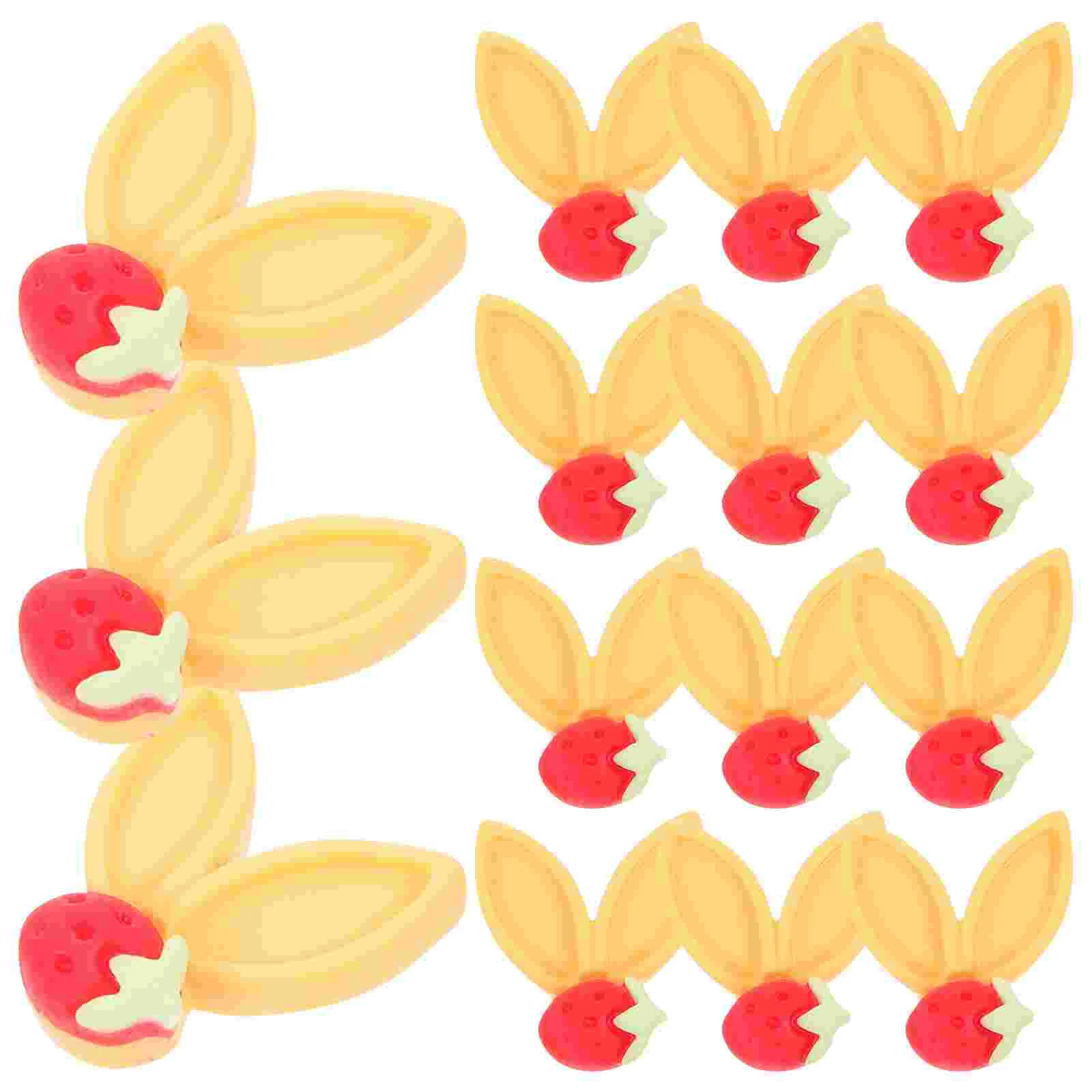 40 Pcs Bunny Ears Phone Case Decor Miniature DIY Decoration Charms Rabbit Creative Resin