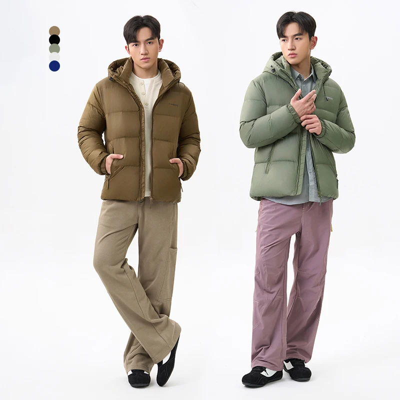 

Chericom Lightweight Hooded Men's Down Jacket Winter Puffer Coat Stand Collar Windproof Duck Feather Fill Down Coats Y309515Y