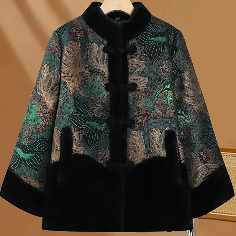 Winter Femme Thick Cotton Padded Tops 2025 Ladies Long Sleeved Down Cotton Jacket Middle Aged Mother Large Size 6XL Parkas Coat