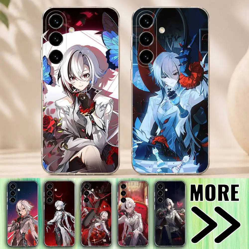 Genshin Impact A-Arlecchino Phone Case for Samsung Galaxy A71 70 52 51 31 30 A30S 21S A12 A10 Transparent Cover