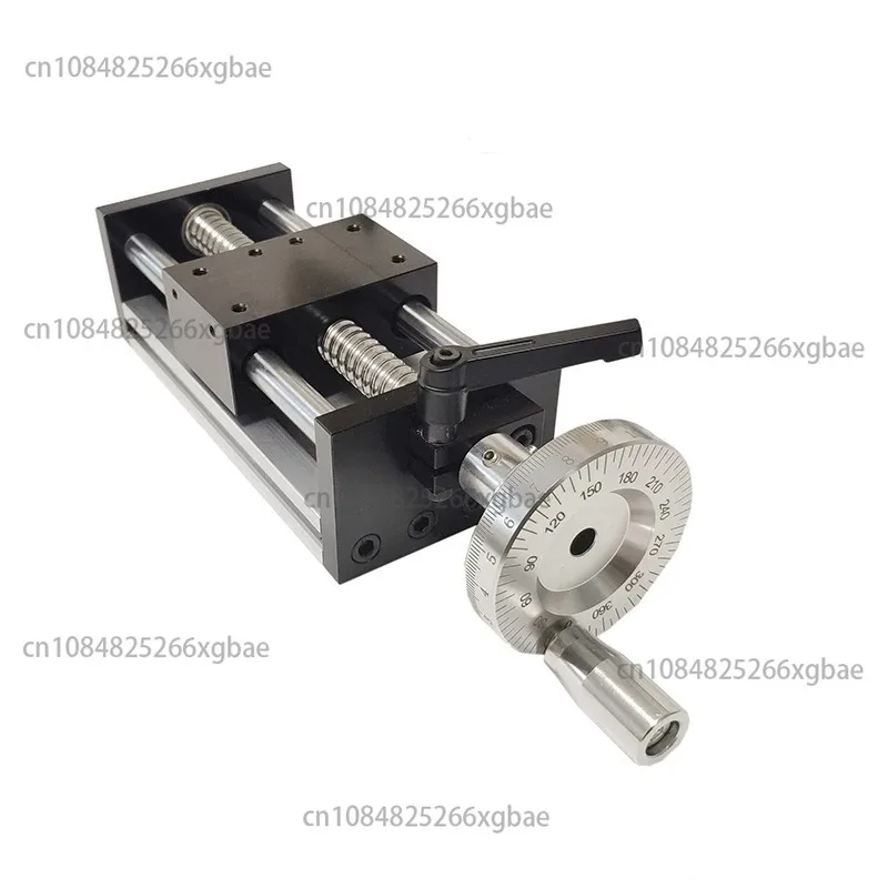 Ball Screw Linear Guideway Slide Table Manual Displacement Stage 100mm Stroke with Precision Laser Scale and Handwheel
