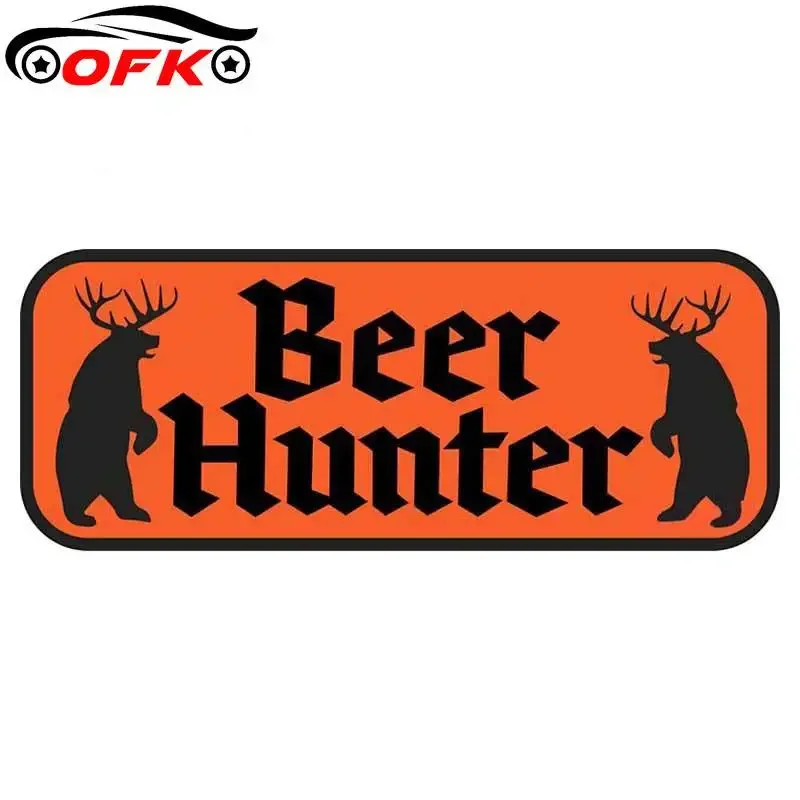 For Beer Hunter Orange Sign Occlusion Scratch Surfboard Car Stickers Windows VAN Decal Vinyl Car Wrap13cm X 5.5cm