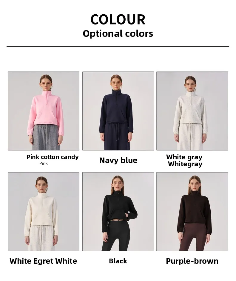 Women Half Zip Pullover Stand Collar Sweatshirt Autumn Winter Outdoor Sports Long Sleeve Top Tennis Fitness Yoga Jacket