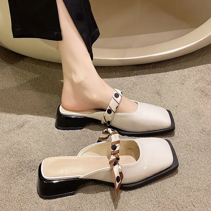 Shoes Flat Sexy Beige Women's Mules Slippers and Ladies Sandals Leather Slides on Promotion Designer Luxury Eva Shoe Casual