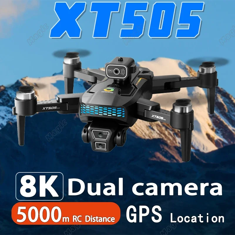 New Xt505 Drone 8K Professional Dual Camera 5G GPS WIFI FPV Optical Flow Obstacle Avoidance Brushless Motor RC Quadcopter Toys