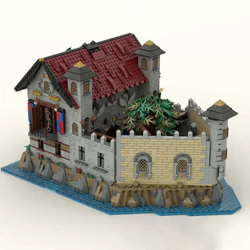 Castelo medieval modelo moc blocos de construção prisão medieval tijolos técnicos diy montagem brinquedos construção para presentes do feriado
