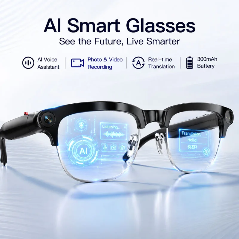 2026 Fashion Smart Glasses AI Translation 800W HD Camera Vid