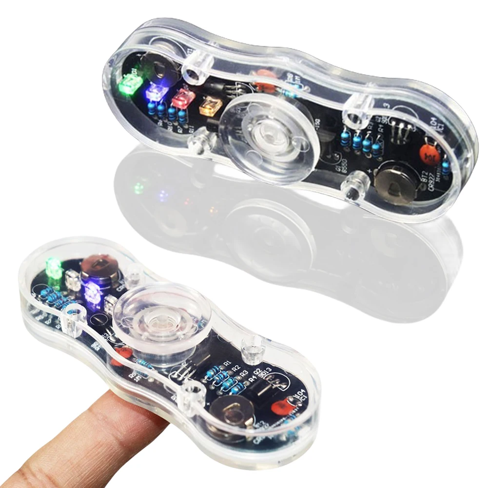 LED Fingertip Gyro DIY Electronic Kit SMD Soldering POV Rotation Colorful Diode Luminous Fidget Spinner Kit Soldering Practice