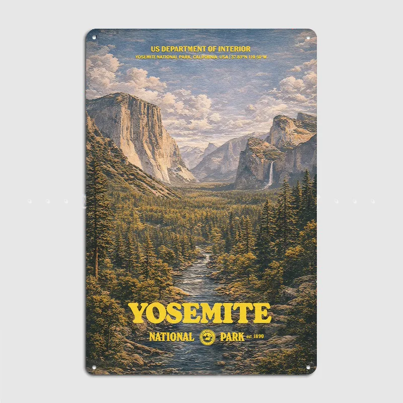Yosemite National Park Metal Custom Sign Living Room Wall Indoor Decor Room Decoration Bedroom Posters Home Decor