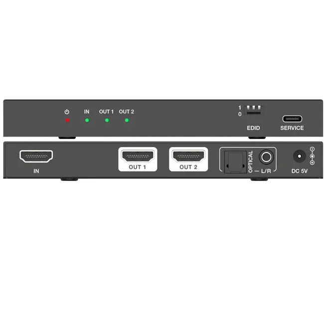 48Gbps hdmi 2.1 الفاصل 4k 120hz 8k 60hz 1 في 2 خارج البصريات دعم وظيفة إزالة الضمان الصوتي لنظام المسرح المنزلي