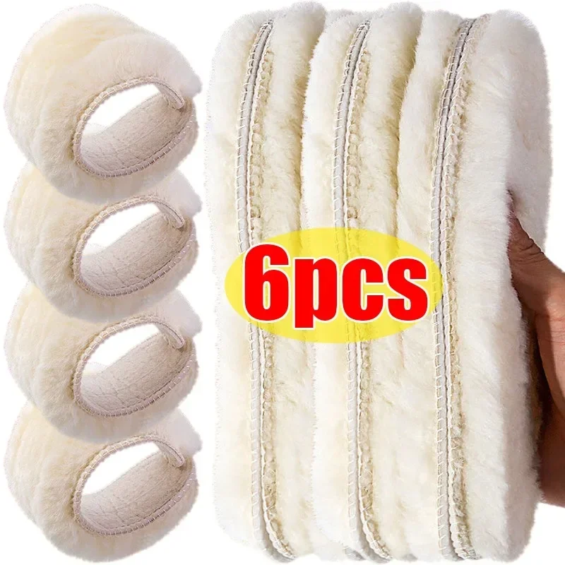 6/2 قطعة أستراليا نعل جلد الغنم الرجال النساء الشتاء سميكة الكشمير الحرارية الصوف الحقيقي النعال للأحذية باطن الداخلية لأحذية الثلوج #1