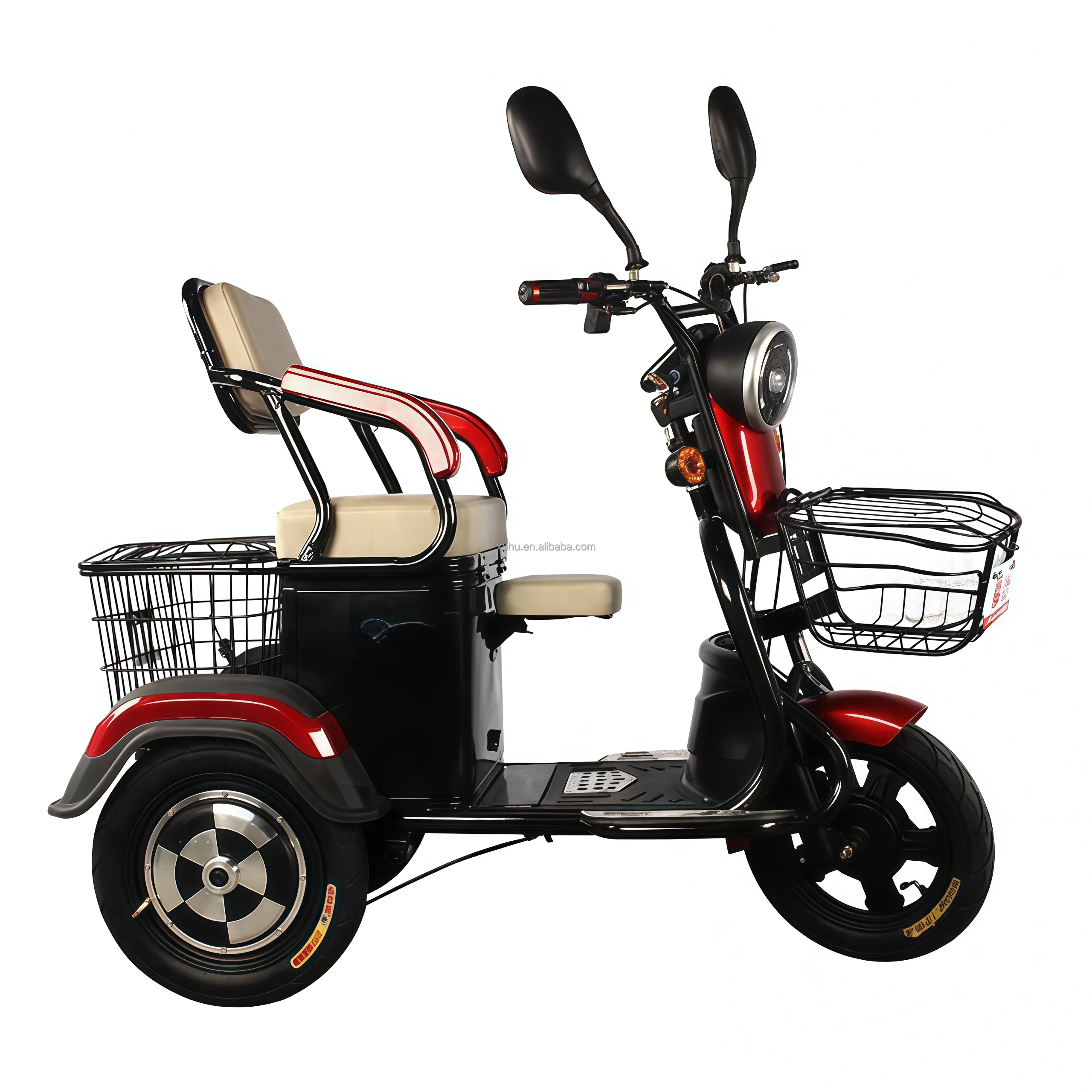 Vietnam Most Popular Hot Selling Three Seats Baby Seat Electric Tricycles Three Wheels Biycles