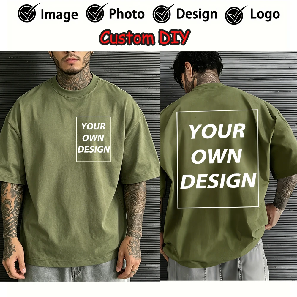 Sommer-T-Shirts für Herren, personalisiertes Bild, individuell gestaltet, einfach, kurzärmelig, aus weicher Baumwolle, lässige All-Match-Arbeitskleidung