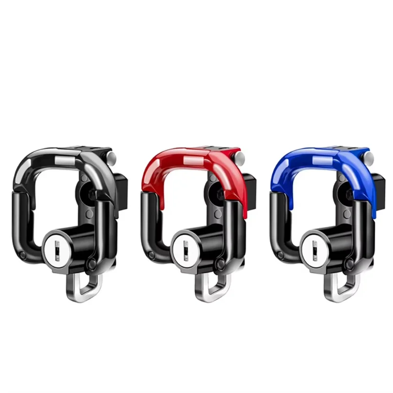 Universal New Motorcycle Helmet Lock Motorbike Scooter Hook Anti-theft Safety Lock Helmet Lock Hanging Hanger with Two Keys
