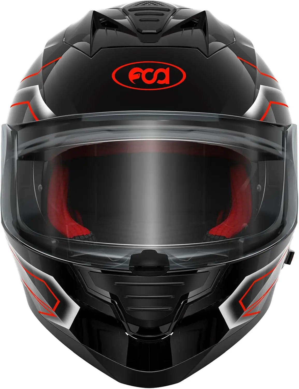 FS90 Full Face Motorcycle Helmet with LED Rear Light Dual Visor Motorbike Street Bike Integrated Helmet for Adult Men Women DOT