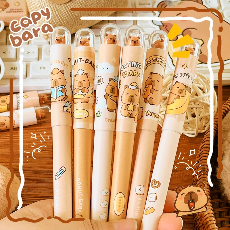 إكسسوارات المدرسة قلم حبر كابيبارا اللطيف للعودة إلى اللوازم المدرسية قلم حبر عالي الجودة أقلام الكتابة أدوات مكتبية كاواي #3