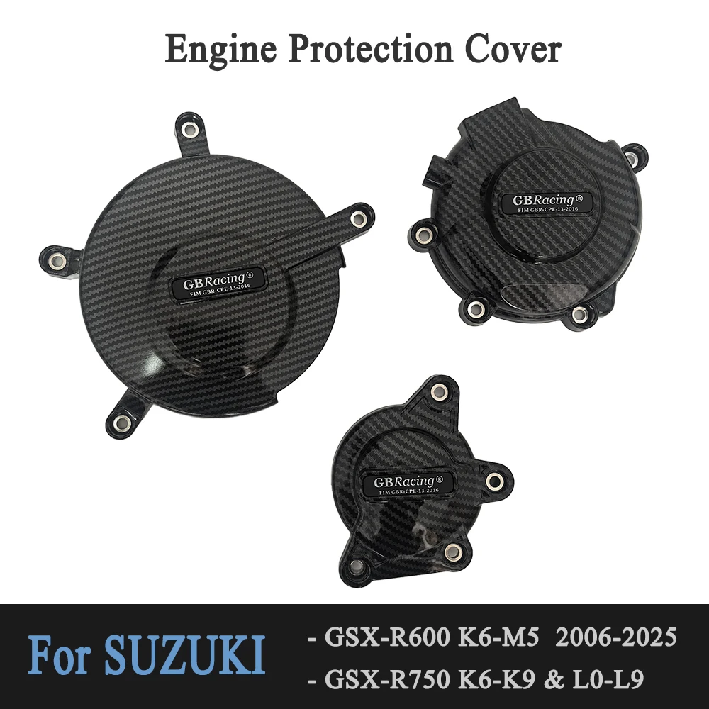 

Для мотоциклов Suzuki GSXR600 GSXR750 GSX-R 600 750 2006-2026 K6 K8 K11: Комплект защитных аксессуаров для крышки двигателя и крышки сцепления