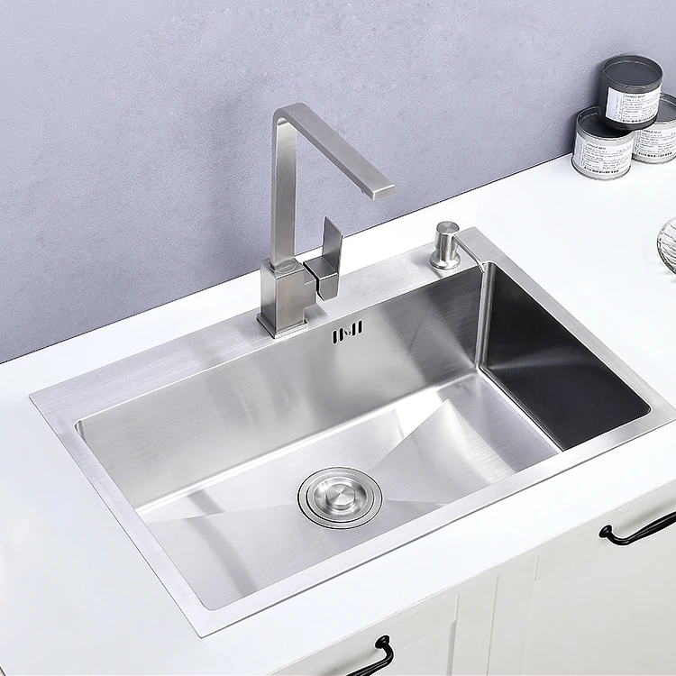 Factory direct 304 handmade farmhouse sink single bowl topmount kitchen sinkkitchen accessory