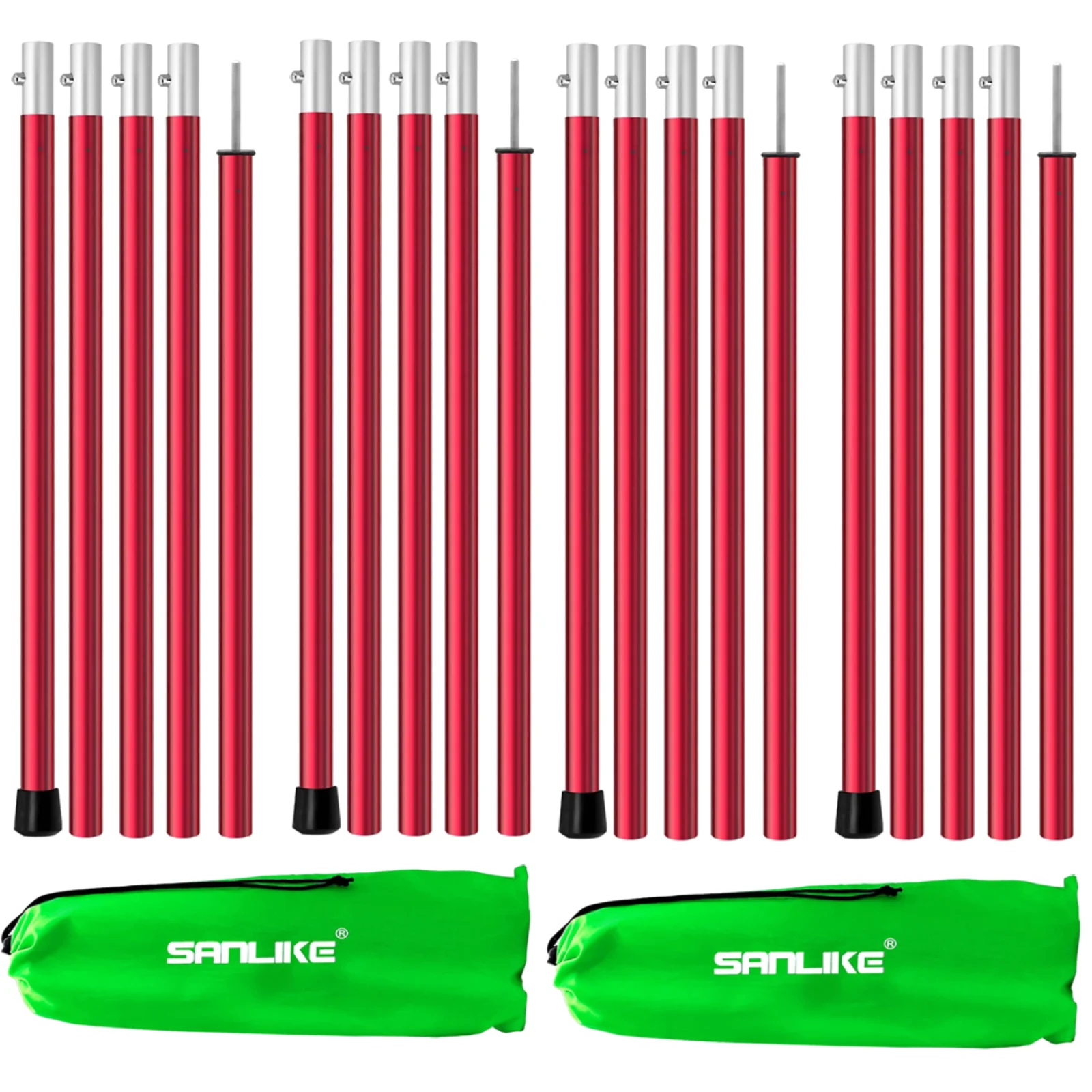 SANLIKE Aluminum Tent Poles for Tarp - 75in Collapsible Poles for Awnings, Canopy, Rain Fly, Shelter