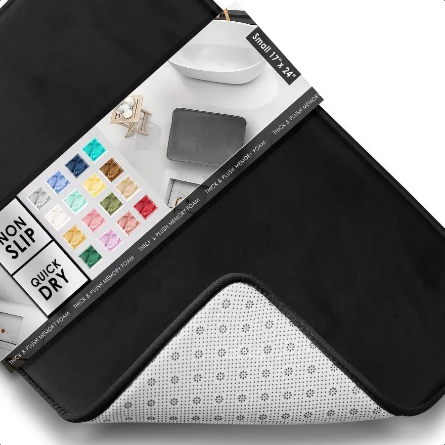 

Коврики для ванной комнаты Veet Килимок для ванной из пены с эффектом памяти Нескользящие моющиеся коврики для ванной Сухи Быстро ультрамягкие плюшевые коврики для ванной комнаты 1