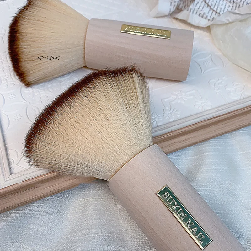 فرشاة غبار أظافر مستديرة كبيرة الحجم لأداة تنظيف مسحوق تلميع جل الأشعة فوق البنفسجية من الأكريليك - ملحق للعناية بالأظافر