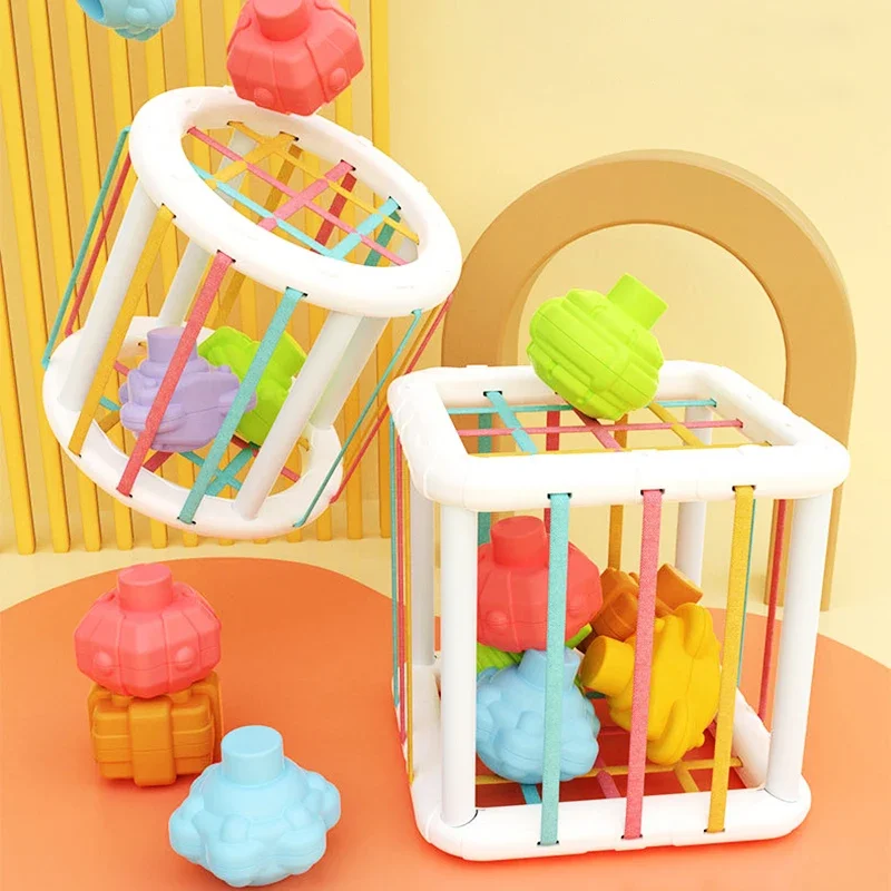 Blocos de forma colorida classificação empilhados brinquedo educação precoce bebê sensorial aperto montessori brinquedos habilidades motoras finas trem empilhamento brinquedo