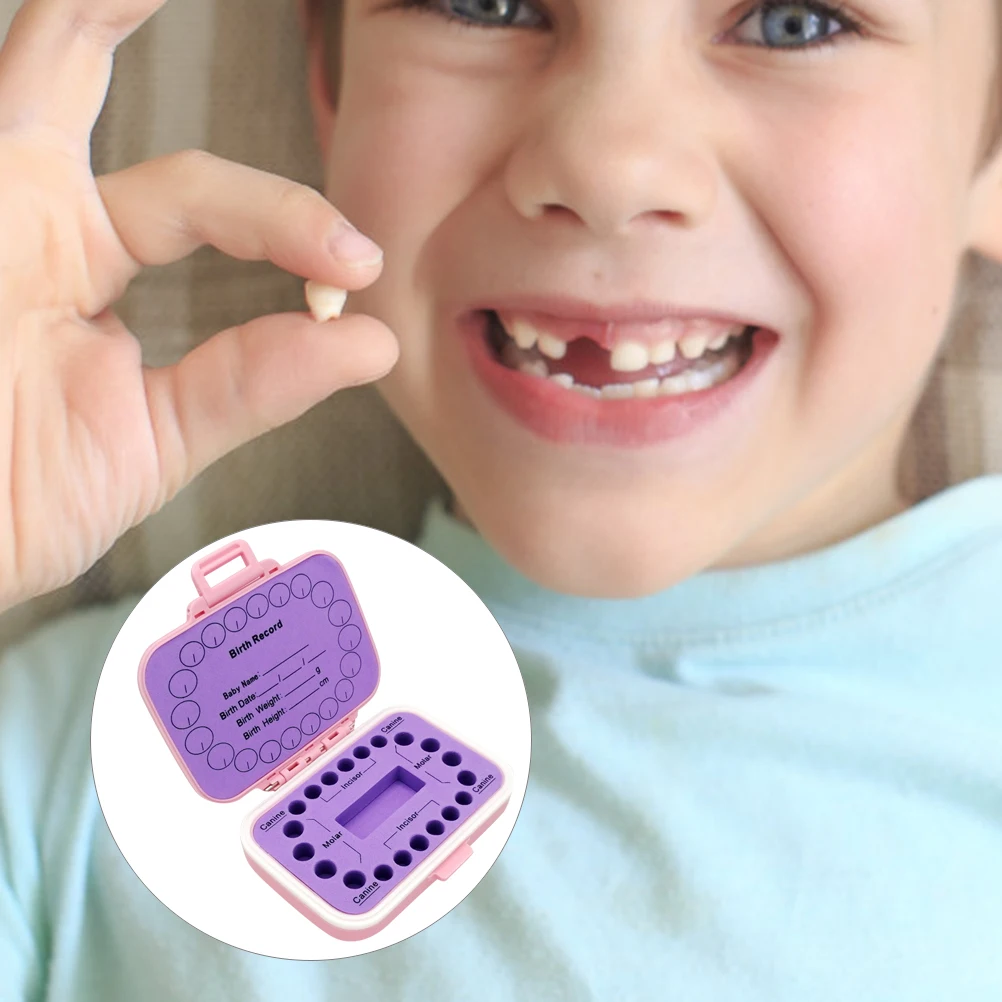 

Deciduous Teeth Preservation Box Tooth Holder s Lost Teeth Storage with Labels Keepsake for Childhood