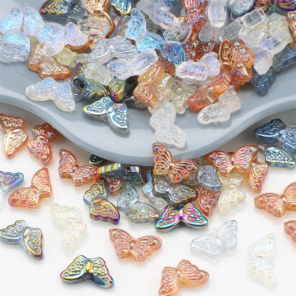 

50 шт. 8X15 мм стеклянные хрустальные бусины-бабочки свободные бусины ручной работы DIY браслет ожерелье серьги ювелирные аксессуары