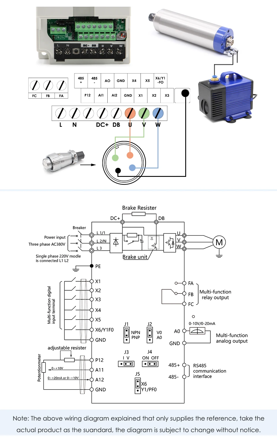 G-Penny 800W wassergekühlter CNC-Spindel-Kit, 24000 U/min, 0,01 mm Genauigkeit, 4 Lager, 1,5 kW VFD, 65 mm Halterung und Pumpe für Holz und Aluminium – Detail 7
