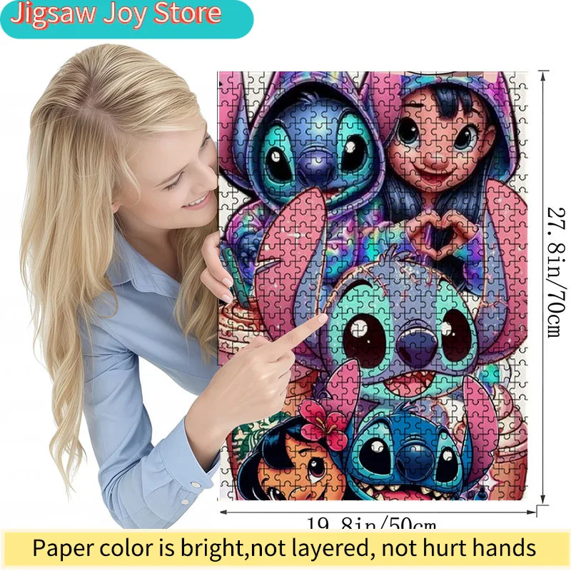 1000 elementów kolorowego puzzle z postaciami z kreskówek |   Żywy abstrakcyjny design, wzór animacyjny, wymagający i zabawny, Fam