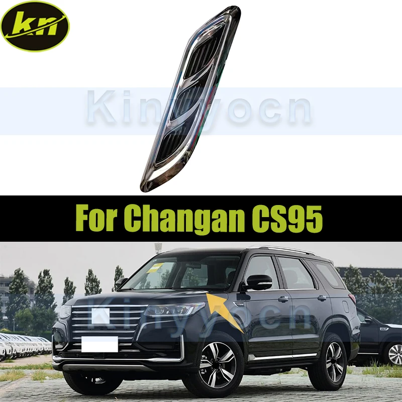 

Car Front Engine Hood Trim Cover Hood Bright Strip For Changan CS95 Engine Top Cover Trim Bonnet Air Vents Car Exterior Parts