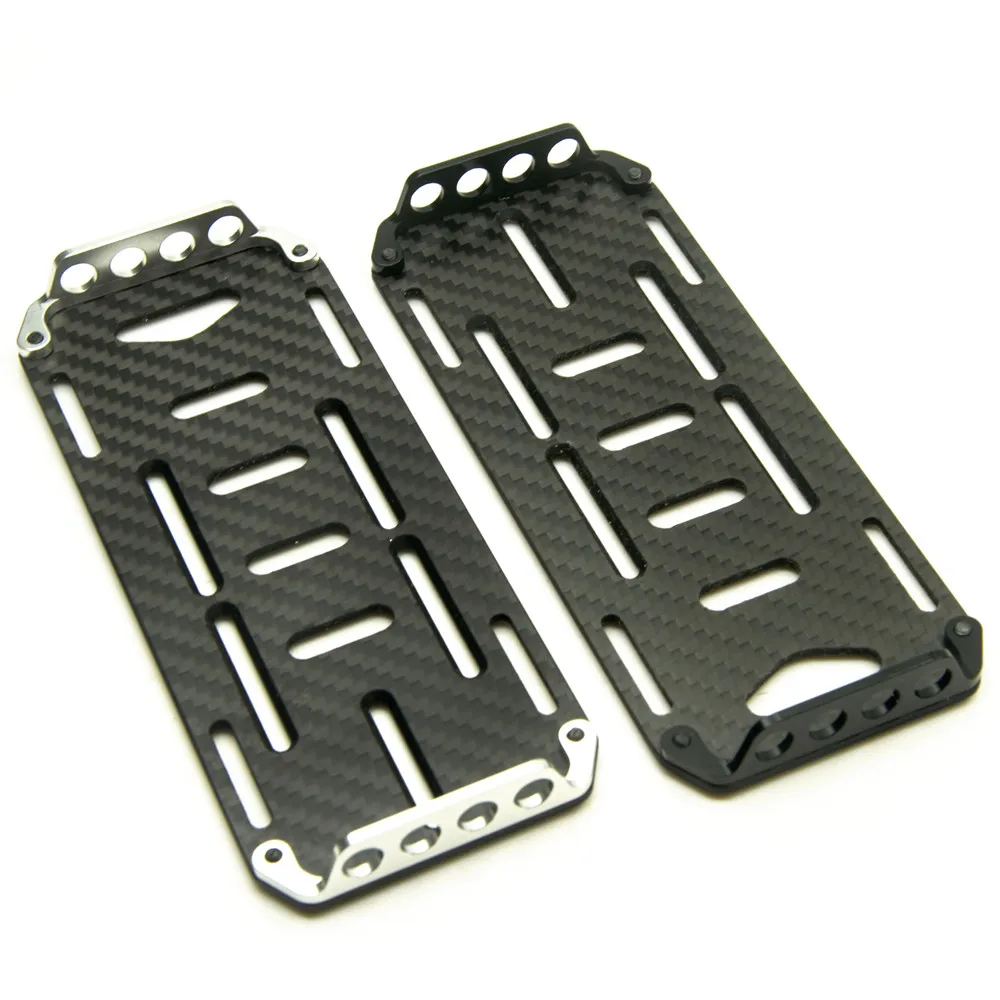 AXSPEED Koolstofvezel Zwart Batterij Lade Batterij Montageplaat voor 1/10 RC Crawler Auto Axiale SCX10 Upgrade Onderdelen