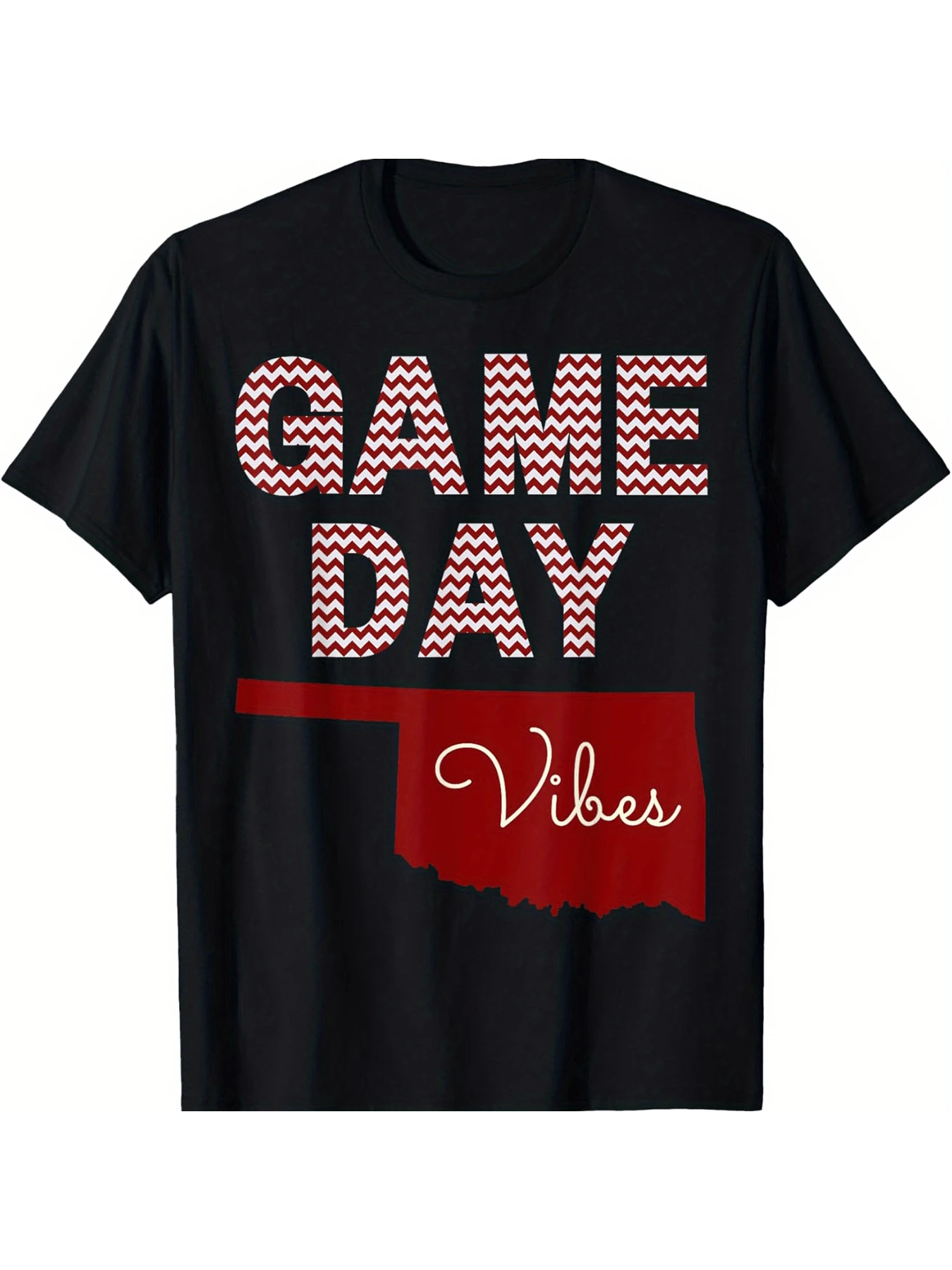 

Game Day Vibes Oklahoma State Men and women's short sleeve T-shirt black round neck