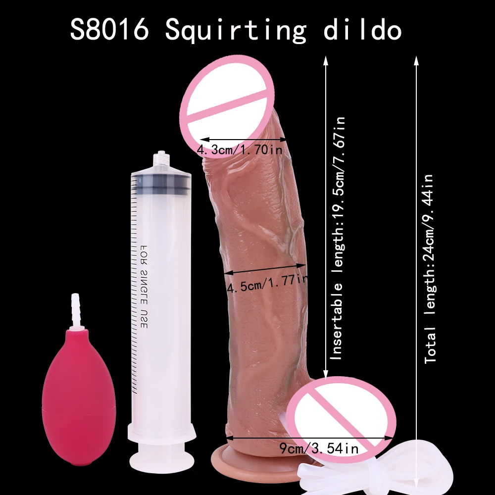 SXXY Skin Feeling Lifelike Squirting Dildo Silicone Ejaculating Realistic Penis Sex Toys For Women Vaginal Anal Plug