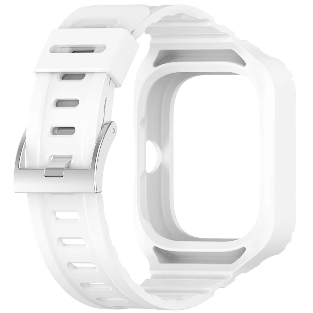 2 In 1 Redmi Watch 4 Silicone Case and Strap Sweatproof Waterproof Wristband Protector Replacement Band