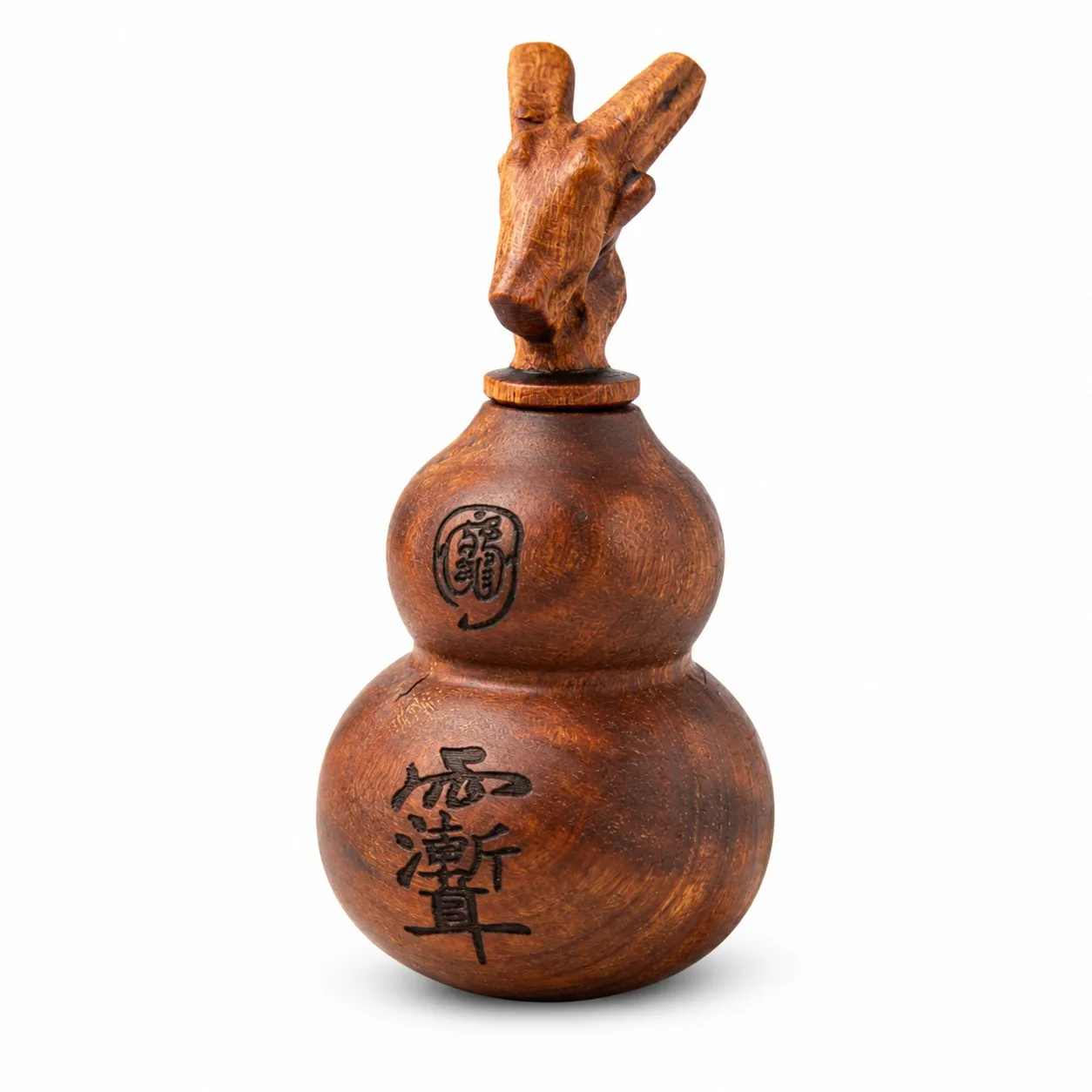 Handgeschnitzte Drachenkopf-Kürbis-Verzierung aus vom Blitz getroffenem Jujube-Holz für traditionelle Feng-Shui-Dekoration Zuhause Büro Schreibtisch Geschenk