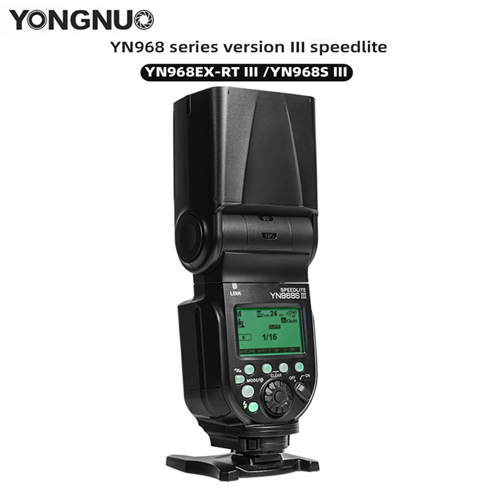 YONGNUO YN968S III GN60 2.4G TTL HSS Speedlite sem fio com luz LED 1/8000s Flash para câmera Sony