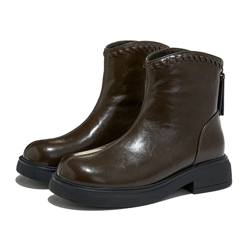 

Ботильоны из натуральной кожи высокого качества, женские модные дизайнерские ботинки с молнией сзади, удобные нескользящие байкерские ботинки, женские ботинки