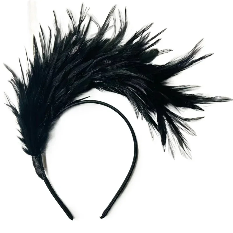 

2025Jolis femmes coloré plume cheveux cerceau mode bandeau bandes de cheveux filles tête bijoux pièce bandeau anniversaire