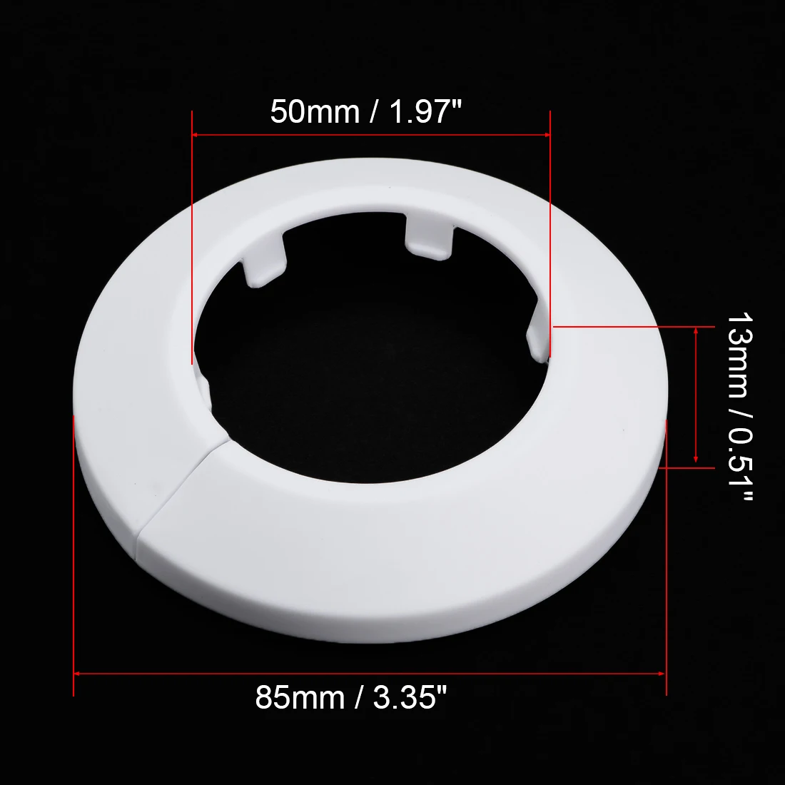 2/4/6/8Pcs Water Pipe Collar Pipe Cover Decoration PP Plastic Water Flange Pipe Escutcheon,Angle Valves Faucet 50mm-89mm White